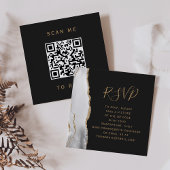 Budget Gouden Agaat Donkere Trouwen QR Code RSVP Informatiekaartje