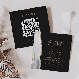 Budget Gouden Agaat Donkere Trouwen QR Code RSVP Informatiekaartje