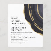 Budget gouden agaat Foto QR code bruiloft uitnodig (Voorkant)