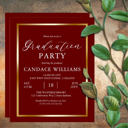 Budget Gouden Frame Minimalistische Feest Uitnodig Flyer