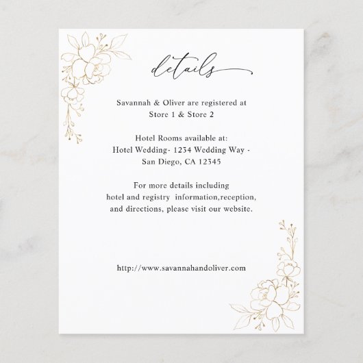 Budget Gouden Gelijnde Bloemen Details (Voorkant)