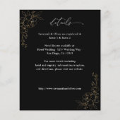 Budget Gouden Gelijnde Bloemen Details op Zwart Flyer (Voorkant)