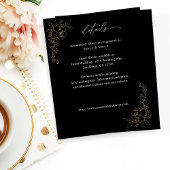 Budget Gouden Gelijnde Bloemen Details - Zwart