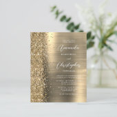 Budget Gouden Glam QR Code Trouwuitnodiging (Staand voorkant)