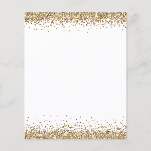 BUDGET Gouden Glitter Bruiloft Uitnodiging Avond (Achterkant)