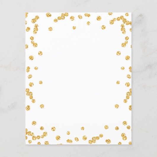 BUDGET Gouden Glitter Confetti Script Bruiloft Flyer (Achterkant)