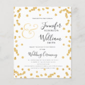BUDGET Gouden Glitter Confetti Script Bruiloft Flyer (Voorkant)