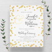 BUDGET Gouden Glitter Confetti Script Bruiloft Flyer