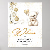 Budget Gouden Kerst Baby shower Welkom Poster (Voorkant)