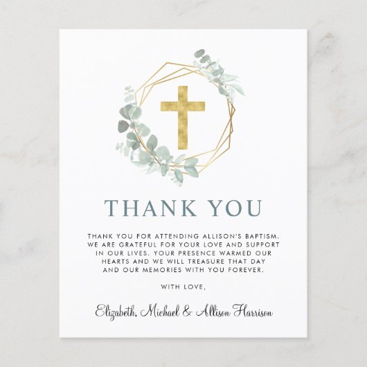 Budget Gouden Kruis Groen Foto Dop Dank u (Voorkant)