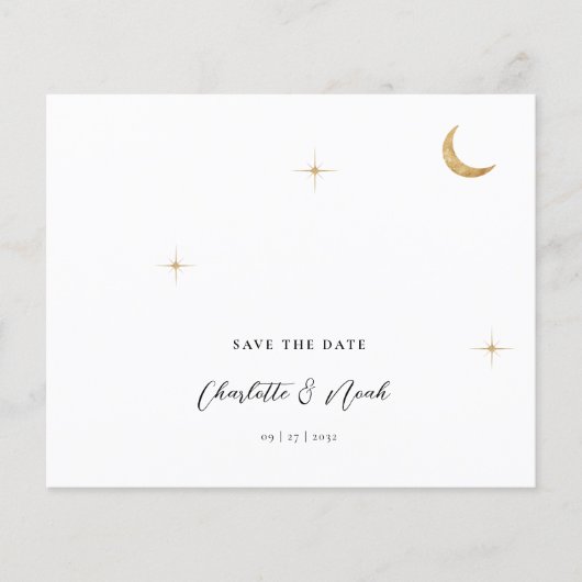 BUDGET Gouden Maan Stars Foto QR Code Huwelijk (Voorkant)