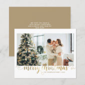 BUDGET Gouden Prettig Kerstmis Hart Script Foto (Voorkant / Achterkant)