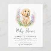 Budget Gouden Retriever Puppy Hond Baby Shower (Voorkant)