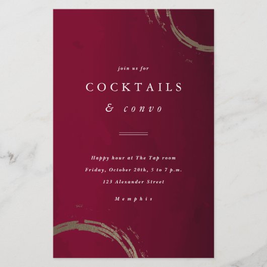 Budget Gouden Ringen Cocktailparty Uitnodiging (Voorkant)