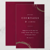 Budget Gouden Ringen Cocktailparty Uitnodiging (Voorkant / Achterkant)