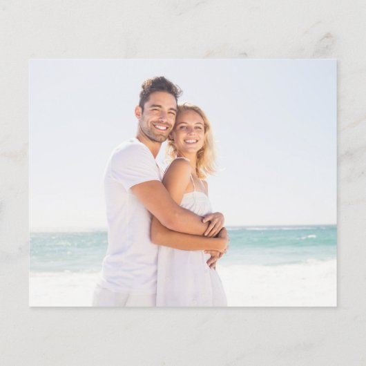 Budget Gouden Script Foto Huwelijksuitnodiging (Achterkant)