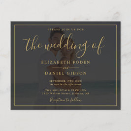 Budget Gouden Script Foto Huwelijksuitnodiging