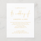 Budget Gouden Script QR Code Trouw Uitnodiging (Voorkant)