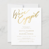 Budget gouden script We're Engaged verlovingsfeest (Voorkant)