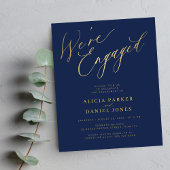 Budget gouden script We're Engaged verlovingsfeest