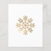 Budget Gouden Sneeuwvlok Kerstuitnodiging Flyer (Achterkant)