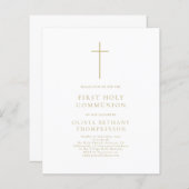 Budget gouden tekst Cross First Holy Communie (Voorkant / Achterkant)