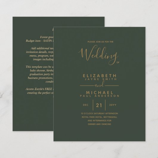 BUDGET Gouden Tekst Monochroom Dubbelzijdig Elegan (Voorkant / Achterkant)