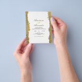 Budget/Gouden trouwuitnodiging. Flyer (Hand)