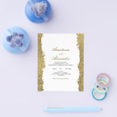 Budget/Gouden trouwuitnodiging. Flyer (Enkel)