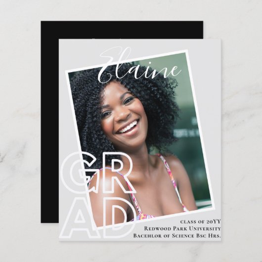 BUDGET Grad FOTO Aankondiging Bedankt Uitnodiging (Voorkant / Achterkant)
