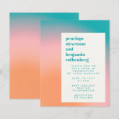 Budget Gradiënt Turquoise Roze Abstract Trouw Uitn (Voorkant / Achterkant)