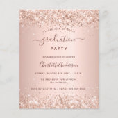 Budget graduatie partij roos gouden glitter 2024 (Voorkant)