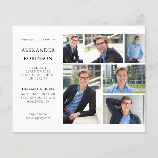 Budget Graduation Party Modern 6 Foto V2 Flyer (Voorkant)