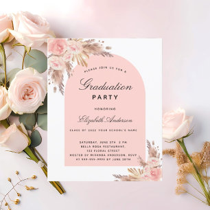 Budget Graduation party pampas blush roos 2023