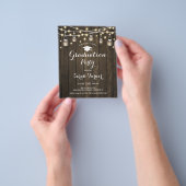 Budget Graduation Party Rustic Wood Invite Flyer (Hand)