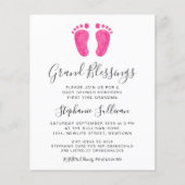 Budget Grand Blessings Girl Baby shower Uitnodigin (Voorkant)