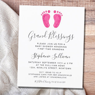 Budget Grand Blessings Girl Baby shower Uitnodigin