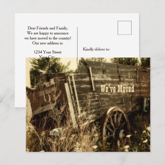 Budget Grappig Western Verplaatsen Nieuwe Adres Wa Briefkaart (Voorkant / Achterkant)