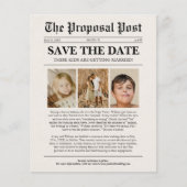 Budget Grappige Bruiloft Krant Save The Date Flyer (Voorkant)