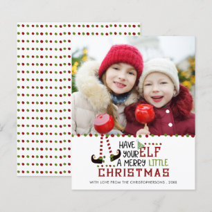 Budget Grappige Kerst Elf Foto Vakantiekaart