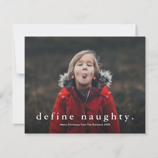 Budget Grappige Stoute 3 Foto Kerstkaart (Voorkant)