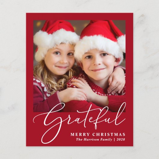 Budget Grateful Photo Red Kerstfeestdag (Voorkant)