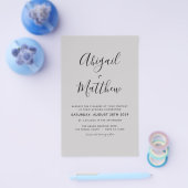 Budget Gray Modern Elegant Wedding Uitnodiging Flyer (Enkel)