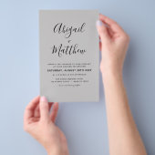 Budget Gray Modern Elegant Wedding Uitnodiging Flyer (Hand)