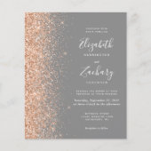 Budget Gray Peach Glitter Weddenschap (Voorkant)