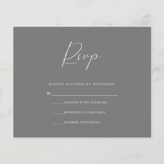 Budget Gray RSVP-kaart Flyer (Voorkant)