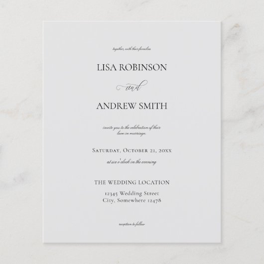 Budget Gray Wedding Flyer (Voorkant)