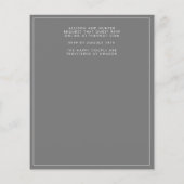 Budget Gray Wedding Invitation Flyer (Achterkant)