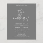 Budget Gray Wedding Uitnodiging Flyer (Voorkant)