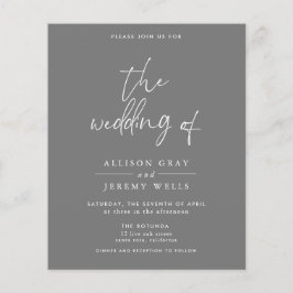 Budget Gray Wedding Uitnodiging Flyer